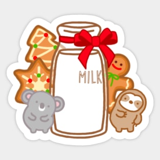 Cute Christmas Milk and Cookies Sticker